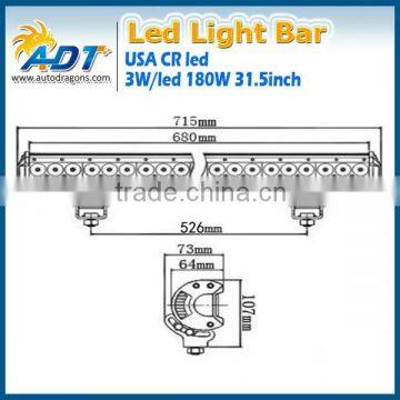 180W 31.5inch 60pcs*3w led light bar cover