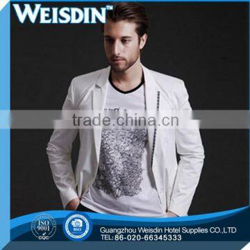 breathable made in China wool/polyester full canvas suit for men