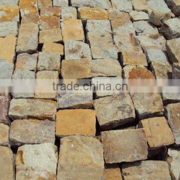 Factory Sell Yellow Quartz Natural Surface Paver Blocks