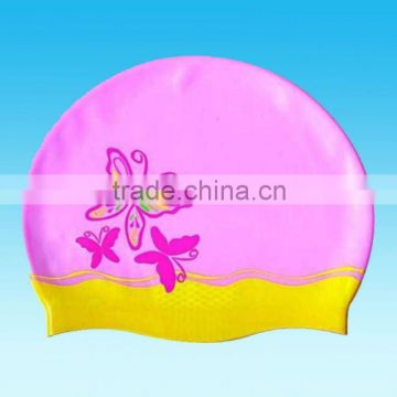 fashionable cute design waterproof silicone rubber custom swim caps