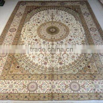 Chinese handknotted silk high density art silk carpet