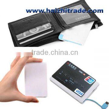 universal business card style customized logo power bank 2500mah