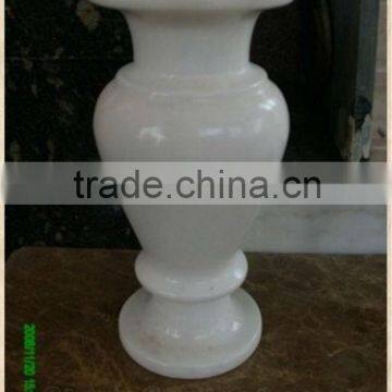 Cemetery flower vase white marble high polished