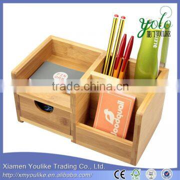 Natural Bamboo Drawer Desk Bamboo pen holder