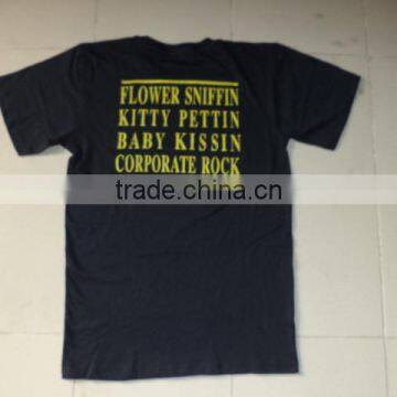 Mens 100% cotton printed short sleeve black color t- shirt