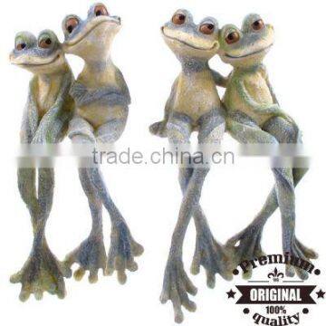 polyresin long legged frog for garden decoration