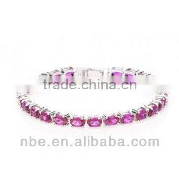 Popular 925 Silver Rubi Stone Bracelet for girls