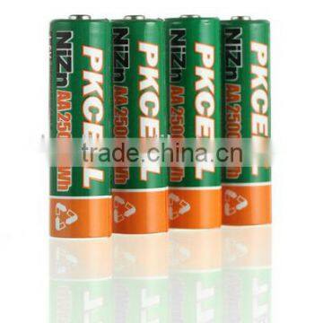 Ni-Zn 1.6V AA 2500mwh rechargeable battery