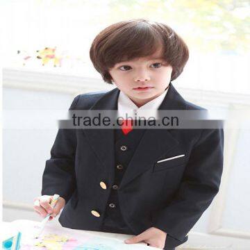 2014 High Quality Fashione Style Three Pieces Two Buttons Black Slim Fit Boys Wedding Suits