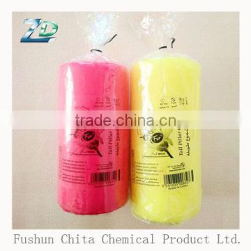 Wedding Decorative aroma Color fluted pillar candle wholesale