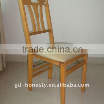 L009 Handmade Wooden Folding Dining Chair with cushion