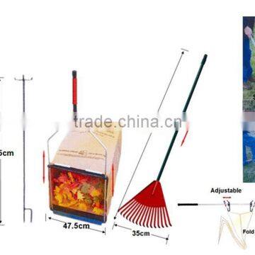 2015 Europe High quality Plastic Long handle Garden Leaf Rake