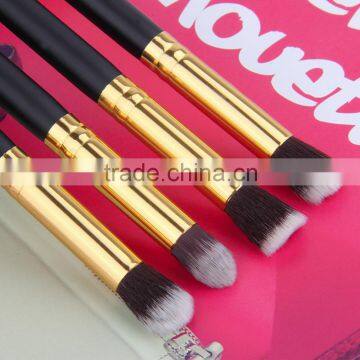 4pcs/set Professional Eye Brushes Set Eyeshadow Foundation Mascara Blending Pencil Brush Makeup Tool Cosmetic Black photo-3