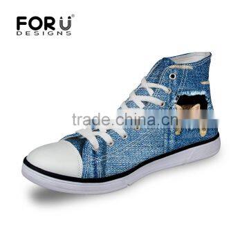 Professional Production Wholesale Man's Cheap Canvas Shoes, Blue Jean Color Series Men Canvas Shoes,Fashion China Canvas Shoes