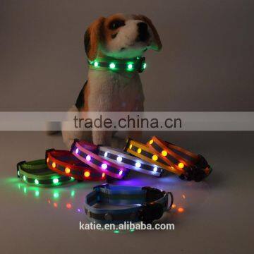 2016 New LED nylon masonry Pet dog collar