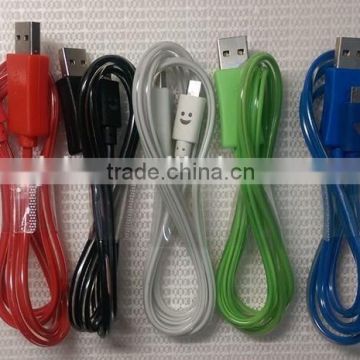 Hot promo LED light micro USB cable, LED USB cable