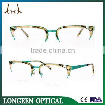 New Arrival Acetate Mix Metal Eye Glasses