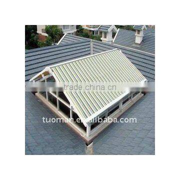 outdoor motorised roof sunshade