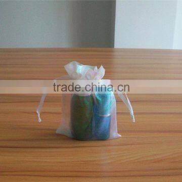 organza drawstring pouches gift bags/custom made satin organza bag pouches/