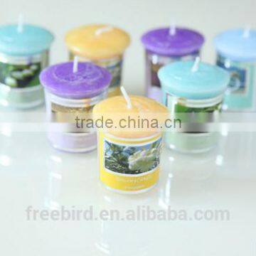 Yellow; Blue; Purple; Pink Pillar Candle Eco-friendly