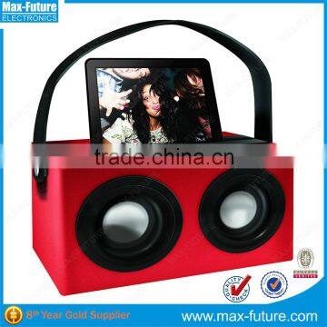 2x5W deep bass Wireless Boombox bluetooth Wooden speaker with strap