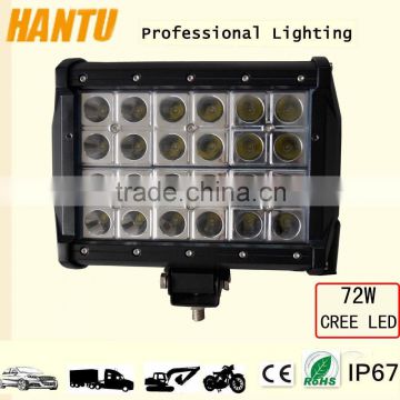 auto led lighting bar 72w led light bar 7.7 inch 4 row headlight