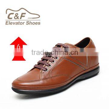 China new high quality breathable lace-up brown casual tall men shoes