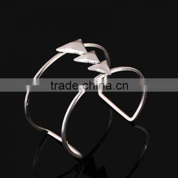 2016 New Gold Silver Triangle Alloy Wide Open Cuff Bangle Bracelet For Women Fashion Jewelry photo-2