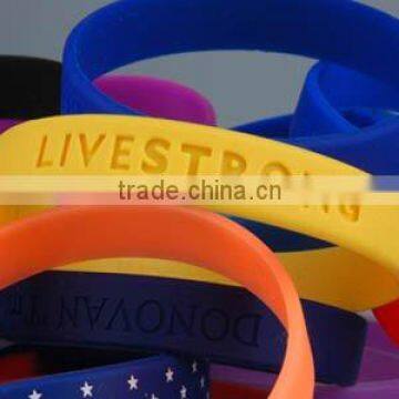 debossed letter silicone braclete/silicone wristband