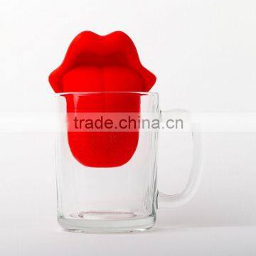 Novelty Design Tongue Silicone Tea Infusers Cute Lip Tongue Teapot Herbal Spice Strainer Filter