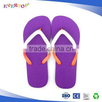 2016 Top Sell Style Basic Simple Two Color Rubber Strap Soft Flip Flops