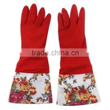 Colorful Household Waterproof Winter Glove Warm Dishwashing Glove long Rubber Glove