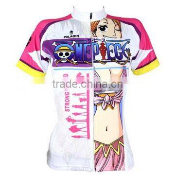 China ladies fashion cartoon cycling clothing women cycling Jersey