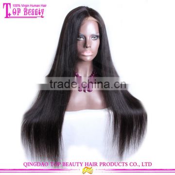 2016 Popular Style 100% Human Hair Silky Straight 34 Inch Indian Hair Full Lace Wig