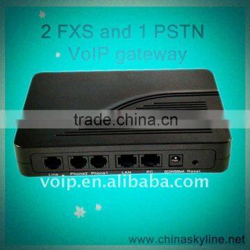 2 FXS+1 PSTN/Line Echo Cancellation sip fxs gateway