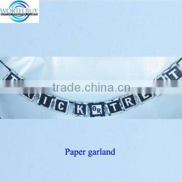 "Trick or Treat" alphabet letter paper garland for Halloween decoration, paper craft