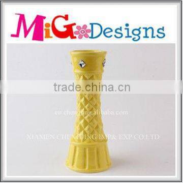 unique style yellow ceramic vase home decoration