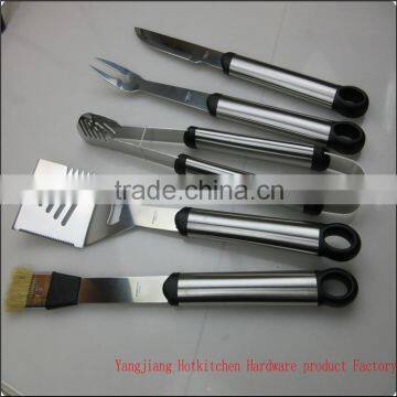 Hot-sell Stainless Steel 5pc Set With Aluminium Case BBQ Tool