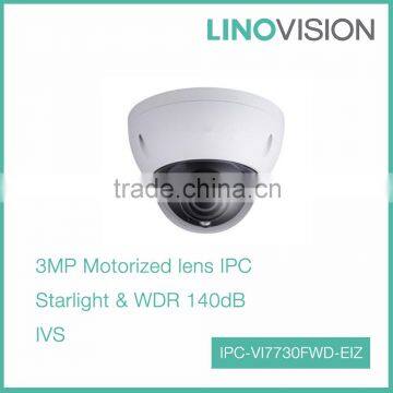 3MP HD Ultra WDR Network Vandal-proof Dome Starlight 50m IR IP Camera POE