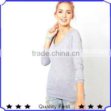 2013 high fashion design women fall or winter womn long sleeve tee cheap pure cotton thic tee blouse shkz 80