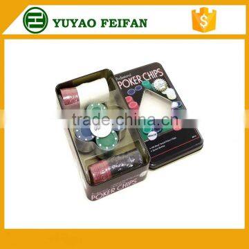 tin box poker chip set with window 100pcs poker chips set