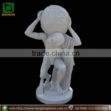 White Marble Carved Garden Nude Muscle Man Statue