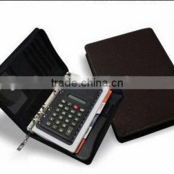 Luxury leather notepad organizer with calculator