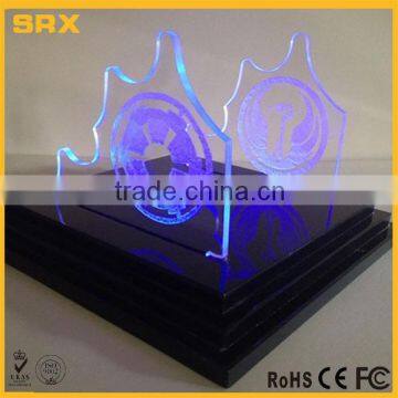 OEM LED Etched Character Stand, Light and Dark Side Double Light Saber Etching Display, Battery Operated Stand photo-3