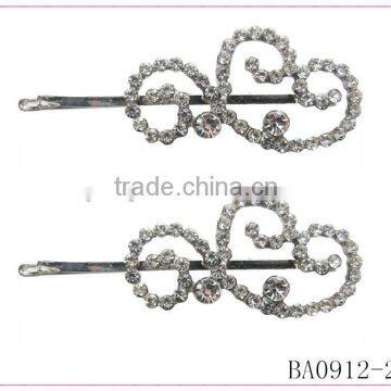 stylish stainless steel crystal hair clips