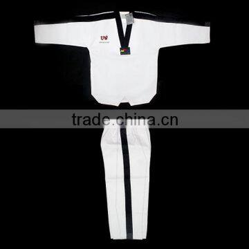 UWIN Black Collar Jacquard Taekwondo Uniform Name photo-2