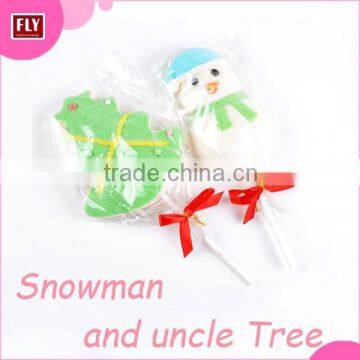 Christmas Decoration Tree / Snowman Shaped Marshmallow Lollipop