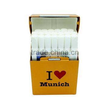 Aluminum cigarette case with magnet button custom design