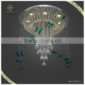 Hot sale butterfly LED crystal ceiling lamp, modern decorative hanging light