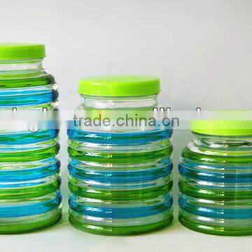 3pcs new design glass candy jars